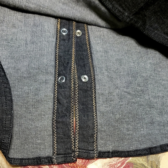 DENIM&CO - Denim Shirt - Western-Style Snap Front - Black  - XL - NWOT - Picture 11 of 12